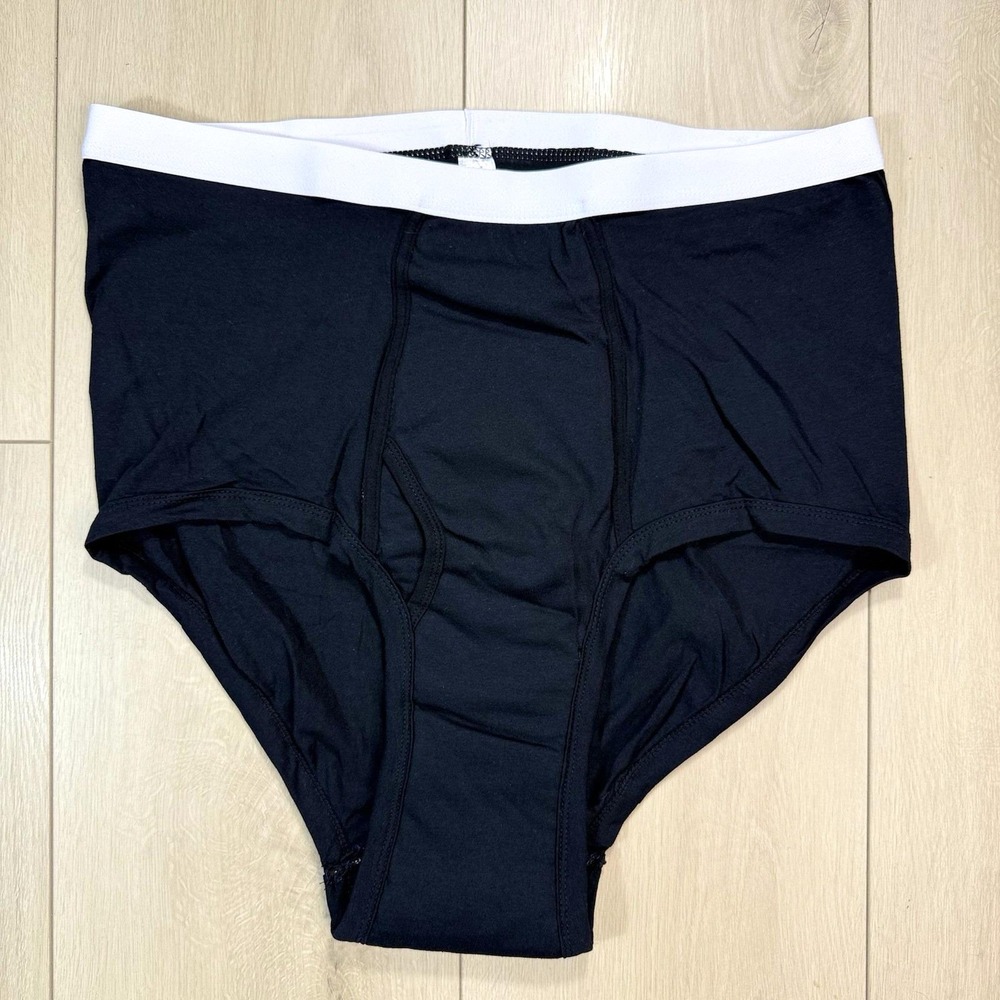 Sea-Care Men's Briefs 3XL Black High Rise Cotton Stretch Underwear NWOT Full